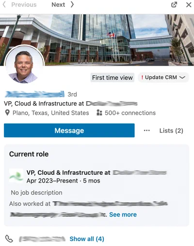 Update CRM records from within LinkedIn Sales Navigator. Update CRM records from within LinkedIn Sales Navigator.