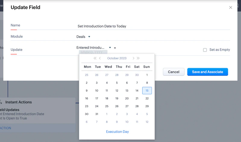 Set entered Introduction Date to the execution date.