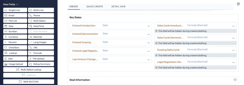 Zoho Module Layout Page